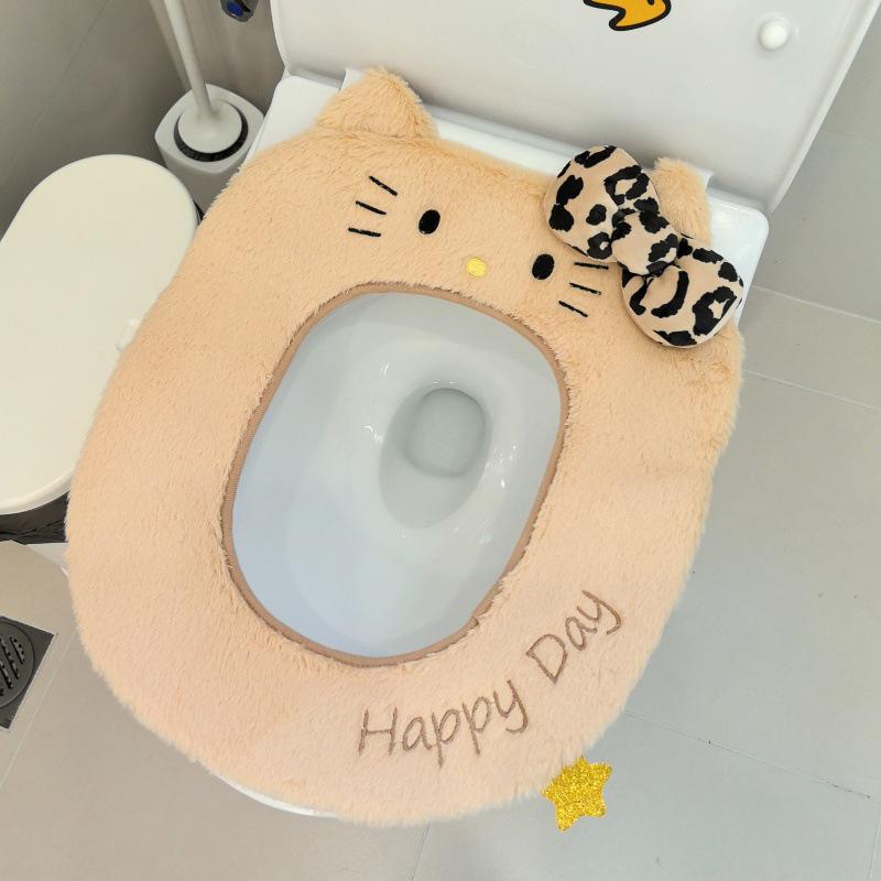 Leopard Print Plush Cat Toilet Seat Cover with Bow and Adhesive Magic Buckle Fits Standard Toilets
Leopard Print Plush Cat Toilet Seat Cover with Bow and Adhesive Magic Buckle Fits Standard Toilets