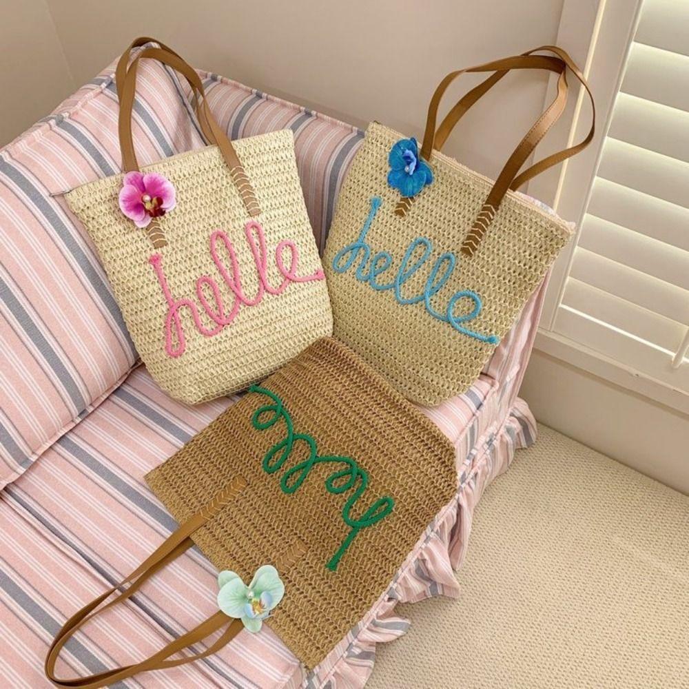 Letter Weave Tote Bag Large Capacity Summer Beach Straw Handbag Trendy Bohemian Shoulder Bag Women зелёный
Letter Weave Tote Bag Large Capacity Summer Beach Straw Handbag Trendy Bohemian Shoulder Bag Women зелёный