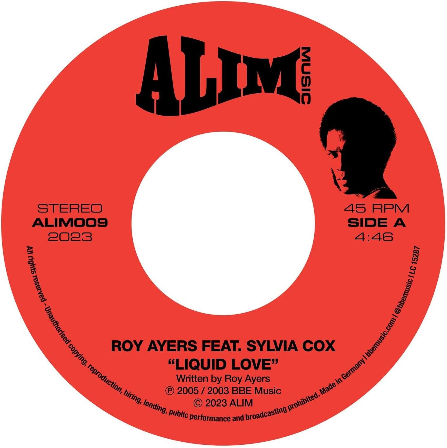 7inch Record ROY AYERS, SYLVIA COX / ROY AYERS, - Liquid Love ALIM009 Alim Music 2023 UK Jazz
7inch Record ROY AYERS, SYLVIA COX / ROY AYERS, - Liquid Love ALIM009 Alim Music 2023 UK Jazz