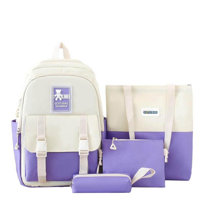 Комплект из четырех рюкзаков, цветной школьный рюкзак для средней школы, женский рюкзак большой вместимости фиолетовый
Комплект из четырех рюкзаков, цветной школьный рюкзак для средней школы, женский рюкзак большой вместимости фиолетовый