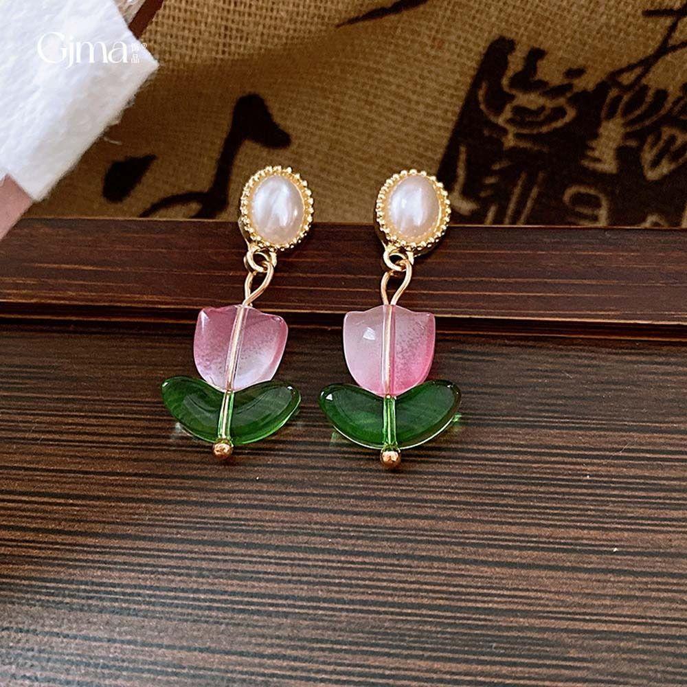 Korean Style Tulip Flower Ear Hoop Fashion Jewelry Tulip Pearl Stud Earrings Travel розовый/зелёный
Korean Style Tulip Flower Ear Hoop Fashion Jewelry Tulip Pearl Stud Earrings Travel розовый/зелёный