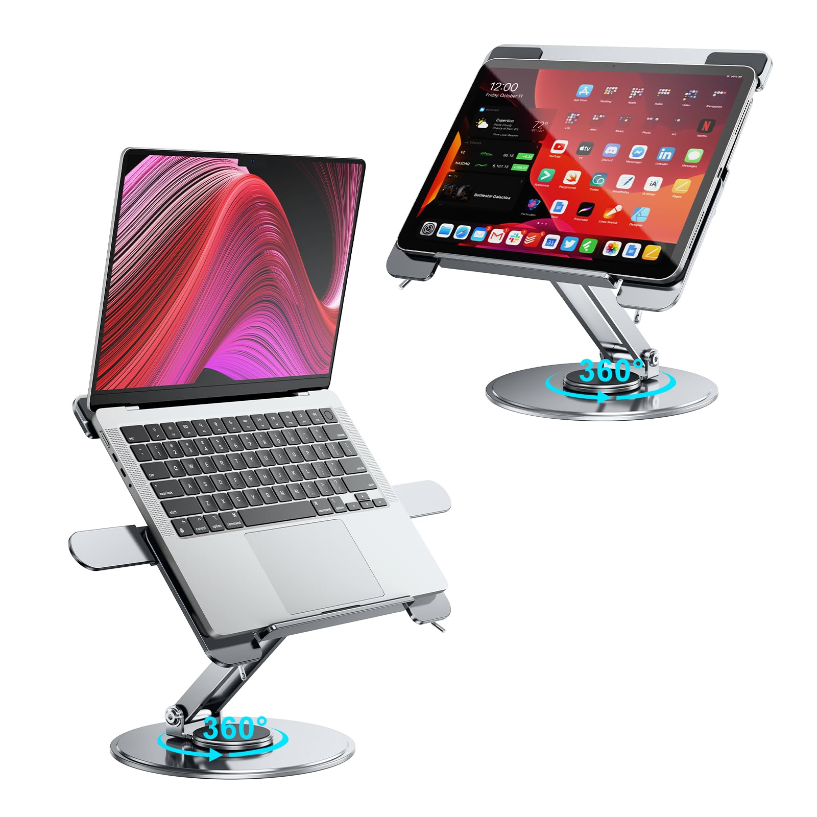 OATSBASF Подставка для ноутбука, вращающаяся, с регулируемой высотой и углом наклона, складная подставка для компьютера, из алюминиевого сплава, с теплоотводом, подставка для ПК и защита от царапин
OATSBASF Подставка для ноутбука, вращающаяся, с регулируемой высотой и углом наклона, складная подставка для компьютера, из алюминиевого сплава, с теплоотводом, подставка для ПК и защита от царапин