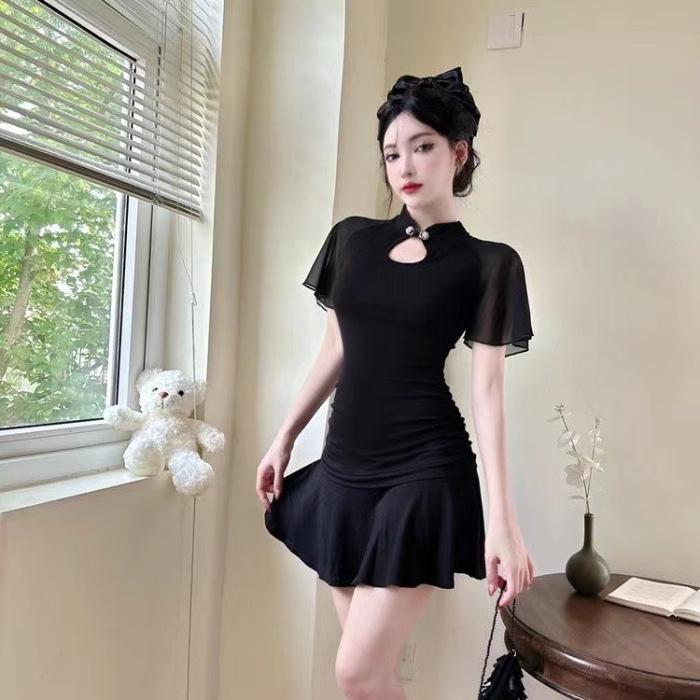 Pure desire Spice Girl new retro improved famous national style cheongsam lotus leaf edge waist age-reducing short dress women s dress 2XL чорний
Pure desire Spice Girl new retro improved famous national style cheongsam lotus leaf edge waist age-reducing short dress women s dress 2XL чорний