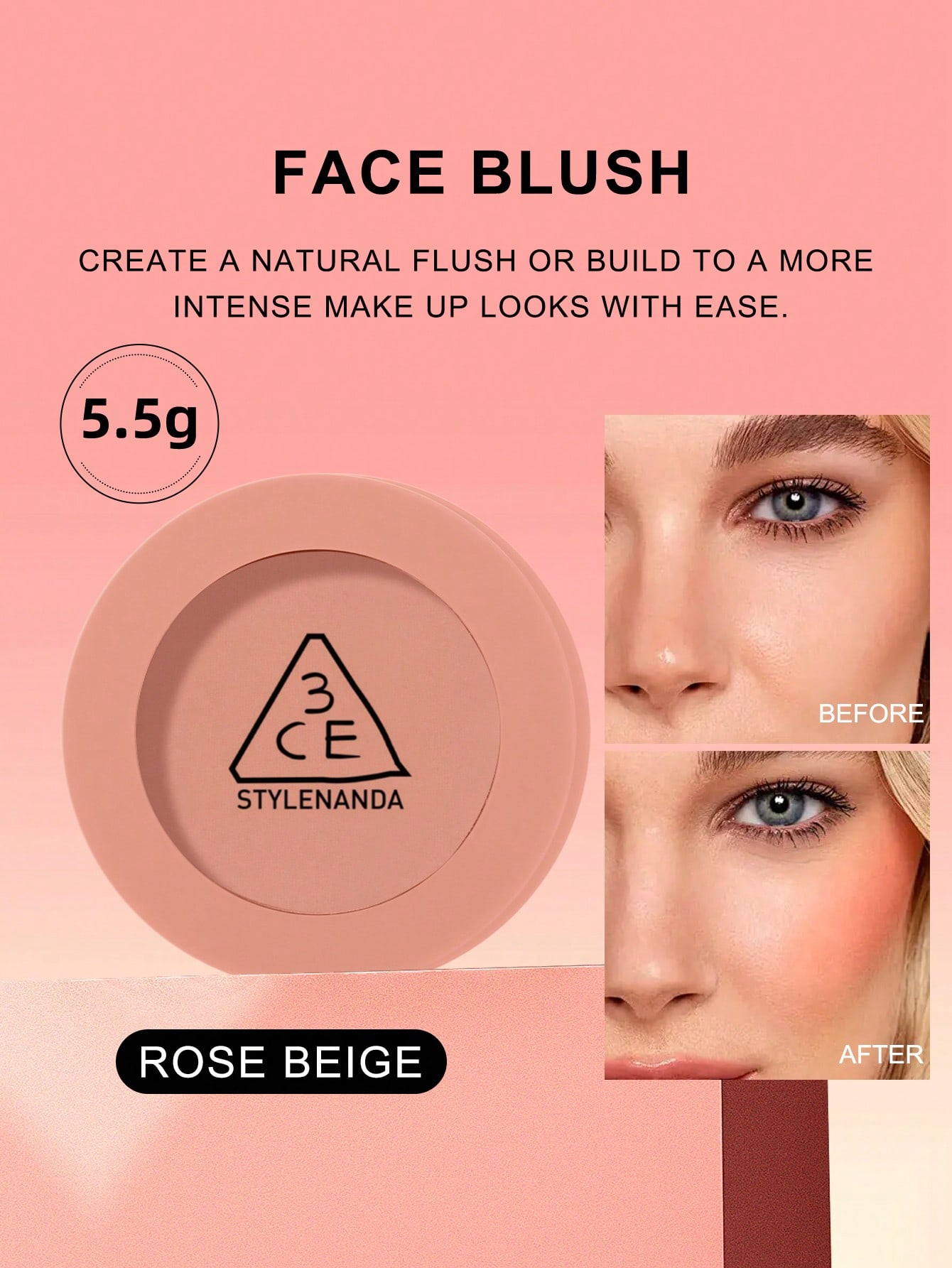 3CE Mood Blush #Nude Pink М який натуральний рум яна для щік 5.5г # ROSE BEIGE
3CE Mood Blush #Nude Pink М який натуральний рум яна для щік 5.5г # ROSE BEIGE