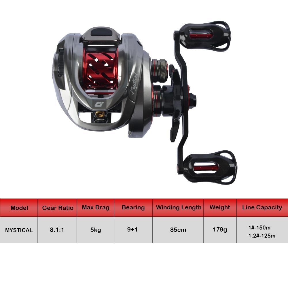 PURELURE MYSTICAL 179g Baitcasting Fishing Reel 9+1 7.1:1-8.1:1 Freshwater Sea Carretilha De Pesca Long Casting Snakehead Right Hand
PURELURE MYSTICAL 179g Baitcasting Fishing Reel 9+1 7.1:1-8.1:1 Freshwater Sea Carretilha De Pesca Long Casting Snakehead Right Hand