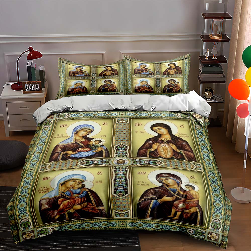 Religious iconography design. Bedding Duvet cover sets Duvet covers Pillowcases gifts (1 * Duvet Cover 2 * Pillowcases, without duvet insert) 135x200cm
Religious iconography design. Bedding Duvet cover sets Duvet covers Pillowcases gifts (1 * Duvet Cover 2 * Pillowcases, without duvet insert) 135x200cm