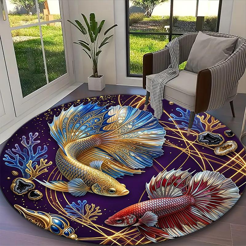 Elegant Koi Fish Pond Blossom Print Round Rug, Multi-functional Office Chair Sofa Carpet, Easy Clean Carpet for Home and Living Spaces Diameter 60cm
Elegant Koi Fish Pond Blossom Print Round Rug, Multi-functional Office Chair Sofa Carpet, Easy Clean Carpet for Home and Living Spaces Diameter 60cm
