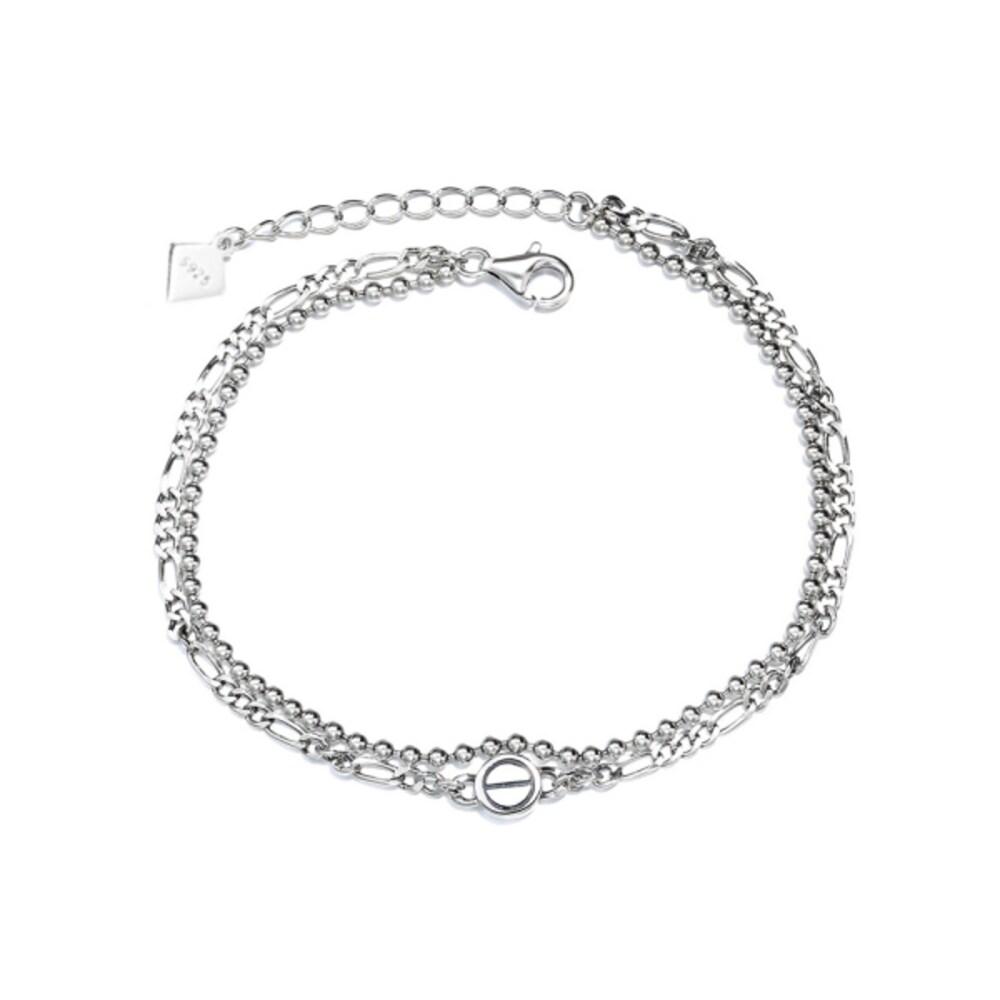 925 Sterling Silver Chain Bracelet Plain Double-Line Chain Bracelet B211
925 Sterling Silver Chain Bracelet Plain Double-Line Chain Bracelet B211