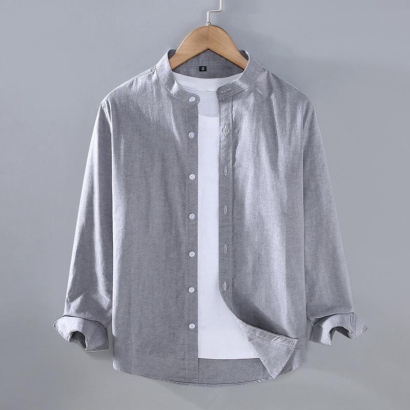 Men s Spring and Summer Thin Section Stand-up Collar Long-sleeved Men s Shirt Solid Color Cotton Linen Blouse 4XL
Men s Spring and Summer Thin Section Stand-up Collar Long-sleeved Men s Shirt Solid Color Cotton Linen Blouse 4XL