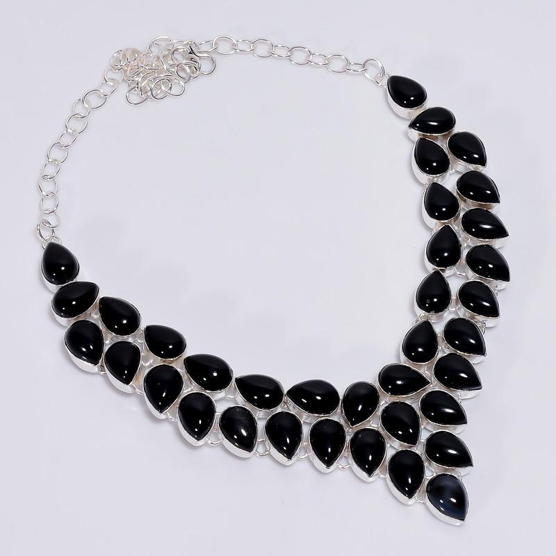 Splendid Top Grade Qualite 100% Natural Black Onyx Pear Shape Ethnic Handmade Jewelry 925 Steling Silver Necklace 18 WSJ-4765 срібний
Splendid Top Grade Qualite 100% Natural Black Onyx Pear Shape Ethnic Handmade Jewelry 925 Steling Silver Necklace 18 WSJ-4765 срібний