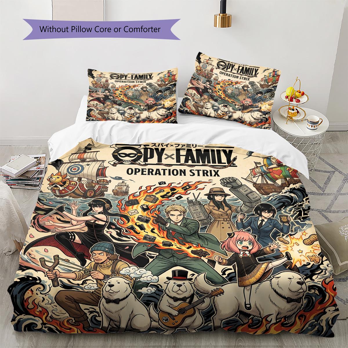 SPY×FAMILY Pattern Bedding Ensemble Pillowcase & Duvet Cover Set Home Decor Birthday Gift (1 * duvet cover + 2 * pillowcase, without core) 135x200cm
SPY×FAMILY Pattern Bedding Ensemble Pillowcase & Duvet Cover Set Home Decor Birthday Gift (1 * duvet cover + 2 * pillowcase, without core) 135x200cm