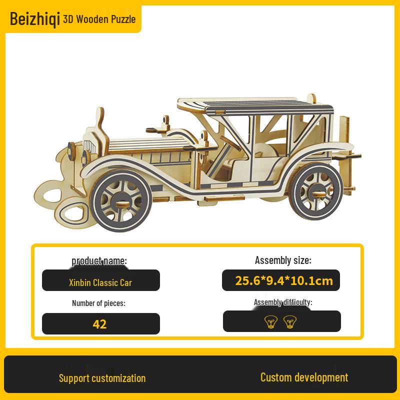 3D Wooden Puzzle Classic Car Model - DIY Retro Toy for Children
3D Wooden Puzzle Classic Car Model - DIY Retro Toy for Children