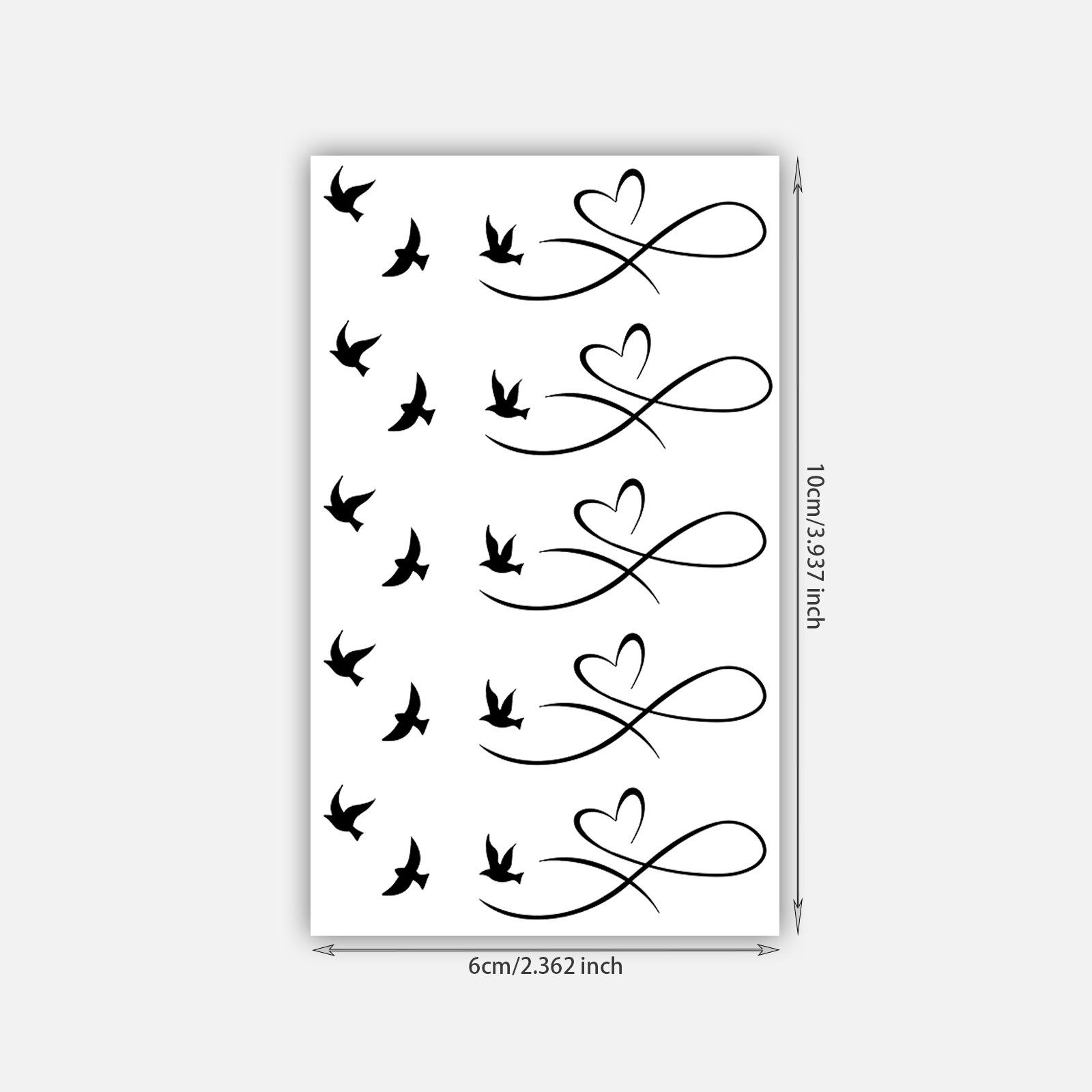 Infinite Symbol Love Bird Tattoo Sticker, Waterproof And Long-Lasting, Gentle Shoulder And Neck Model, Simulated Tattoo Sticker. 6*10
Infinite Symbol Love Bird Tattoo Sticker, Waterproof And Long-Lasting, Gentle Shoulder And Neck Model, Simulated Tattoo Sticker. 6*10