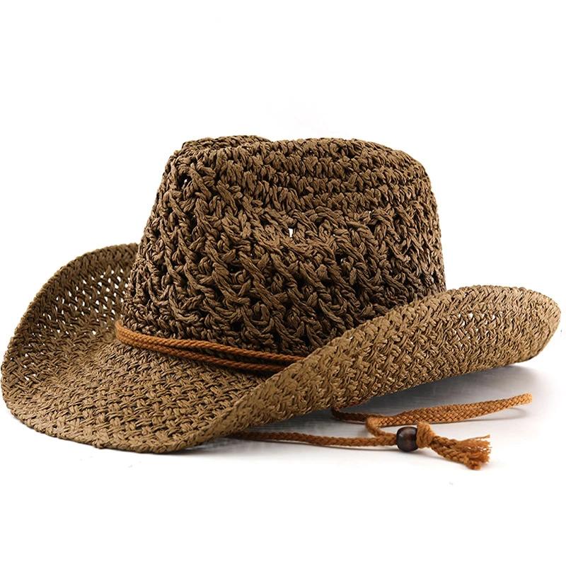 Vintage Western Cowboy Straw Hat Women Summer Mesh Breathable Panama Cap Ladies Ethnic Style Travel Beach Sunscreen Caps 55-58cm кавовий
Vintage Western Cowboy Straw Hat Women Summer Mesh Breathable Panama Cap Ladies Ethnic Style Travel Beach Sunscreen Caps 55-58cm кавовий