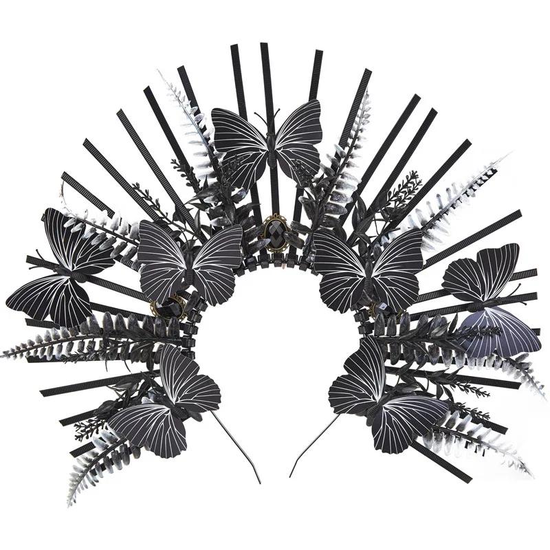 Black Spiked Halo Hair Ornament Gothic Lolita Leaf Butterfly Crown Headband Halloween Party Siren Hair Accessories чёрный
Black Spiked Halo Hair Ornament Gothic Lolita Leaf Butterfly Crown Headband Halloween Party Siren Hair Accessories чёрный