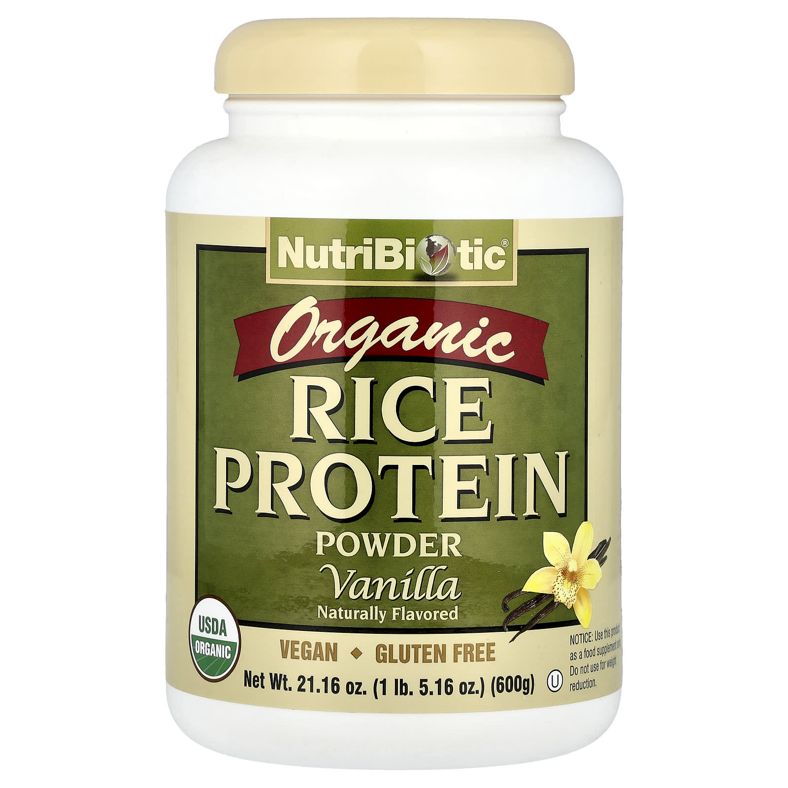 Organic Rice Protein Powder, Vanilla Flavor, 600G (1Lb 5.16Oz)
Organic Rice Protein Powder, Vanilla Flavor, 600G (1Lb 5.16Oz)
