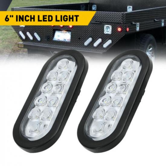 6 White 10-LED oval Trailer Truck Stop Turn Backup Tail Lights Flush Mount Lamp
6 White 10-LED oval Trailer Truck Stop Turn Backup Tail Lights Flush Mount Lamp