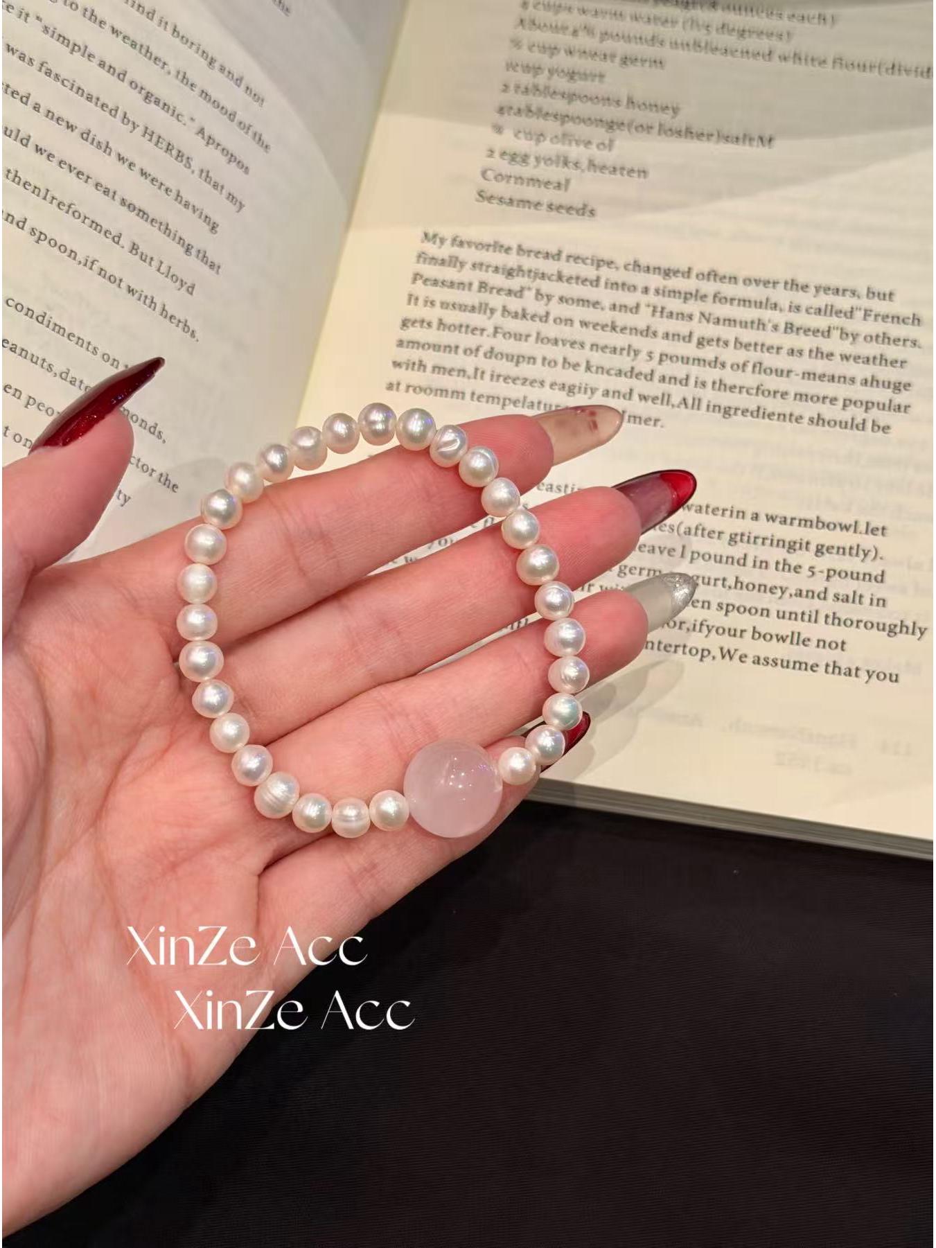 Natural Freshwater Pearl & Pink Crystal Bracelet - Lucky Charm, Original Design, High-End Gift for Best Friends Natural Materials - Default Wrist Size 15
Natural Freshwater Pearl & Pink Crystal Bracelet - Lucky Charm, Original Design, High-End Gift for Best Friends Natural Materials - Default Wrist Size 15