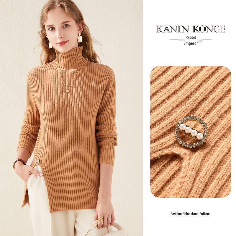 TUHUANG Women s Thickened Ribbed High-Neck Wool Blend Sweater with Split Hem L
TUHUANG Women s Thickened Ribbed High-Neck Wool Blend Sweater with Split Hem L