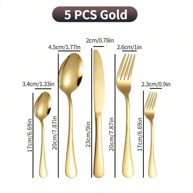 Stainless Steel Golden Western Cutlery Complete Flatware Collection with Spoons Forks Knives for Home Kitchen Restaurant Dining
Stainless Steel Golden Western Cutlery Complete Flatware Collection with Spoons Forks Knives for Home Kitchen Restaurant Dining