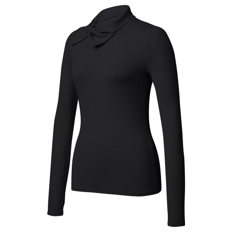 High-necked Long-sleeved T-shirt Women s Sports Shirt Slim Golf Bow Collar Slimming Breathable Bottoming Quick-drying M чёрный
High-necked Long-sleeved T-shirt Women s Sports Shirt Slim Golf Bow Collar Slimming Breathable Bottoming Quick-drying M чёрный