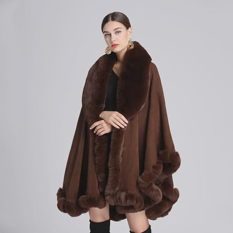 Autumn & Winter Women s Loose Knit Cardigan with Imitation Rex Rabbit Fur Collar Shawl Cape, Plus Size One Size
Autumn & Winter Women s Loose Knit Cardigan with Imitation Rex Rabbit Fur Collar Shawl Cape, Plus Size One Size