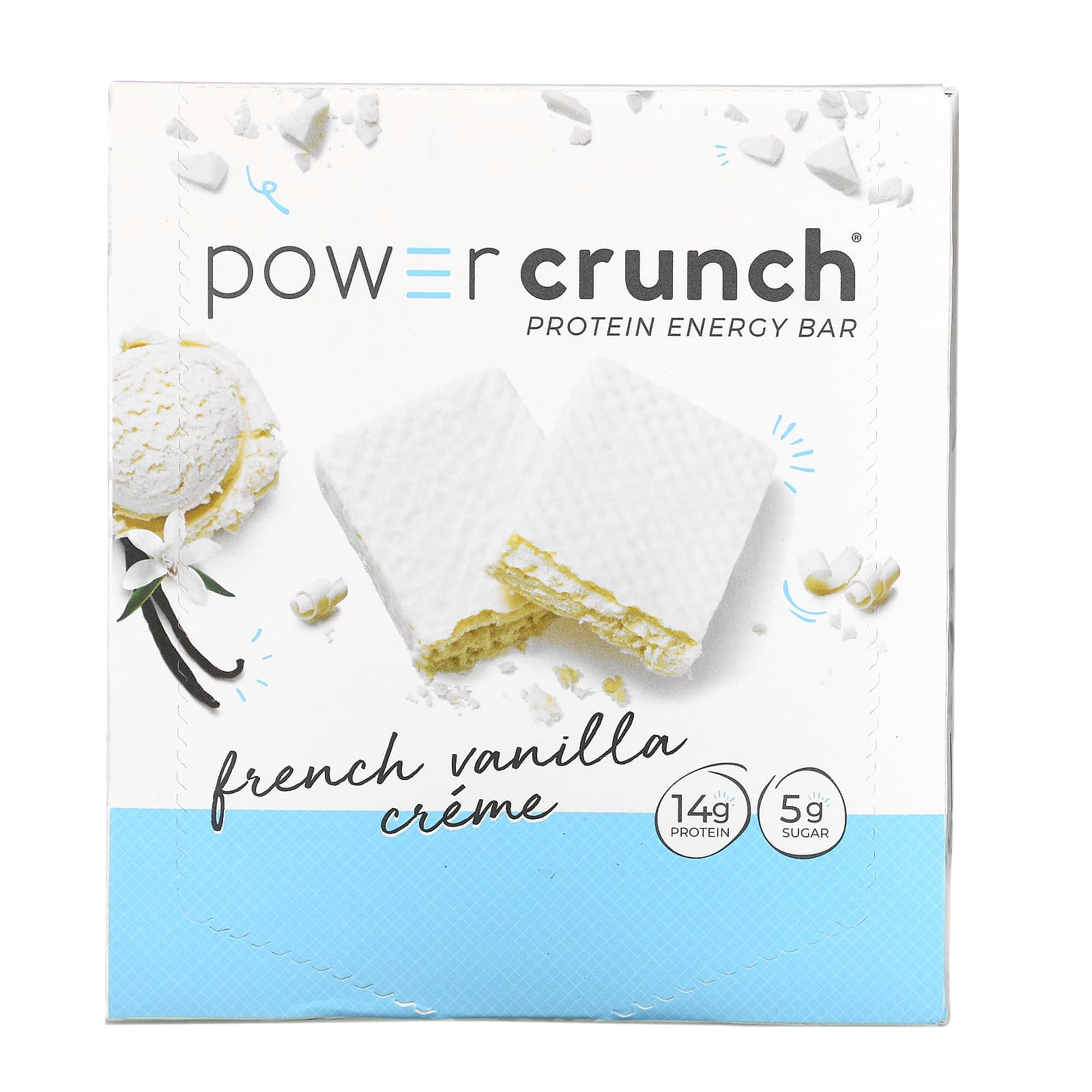 BNRG, Протеїново-енергетичний батончик Power Crunch, Французький ванільний крем, 12 батончиків, 40 г (1,4 унції) кожен