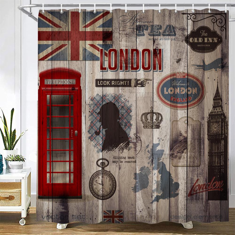 Занавеска для душа из старого дерева, водонепроницаемая полиэфирная ткань для ванной комнаты в стиле ретро, британский стиль, декор для ванной с крючком W90xH180cm
Занавеска для душа из старого дерева, водонепроницаемая полиэфирная ткань для ванной комнаты в стиле ретро, британский стиль, декор для ванной с крючком W90xH180cm