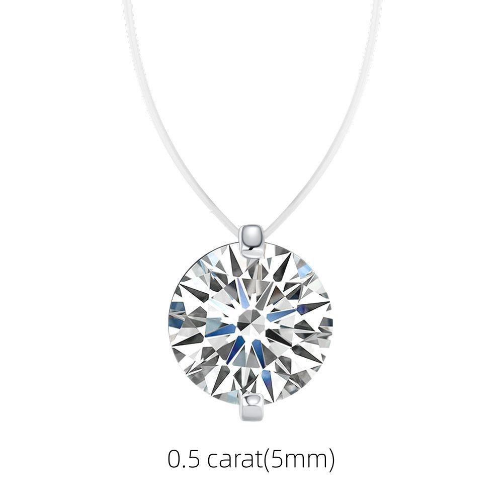 New 1CT Moissanite Necklace for Women, D Color VVS1 Round Cut, 925 Silver Solitaire Pendant, Invisible Chain, Gift Box
New 1CT Moissanite Necklace for Women, D Color VVS1 Round Cut, 925 Silver Solitaire Pendant, Invisible Chain, Gift Box