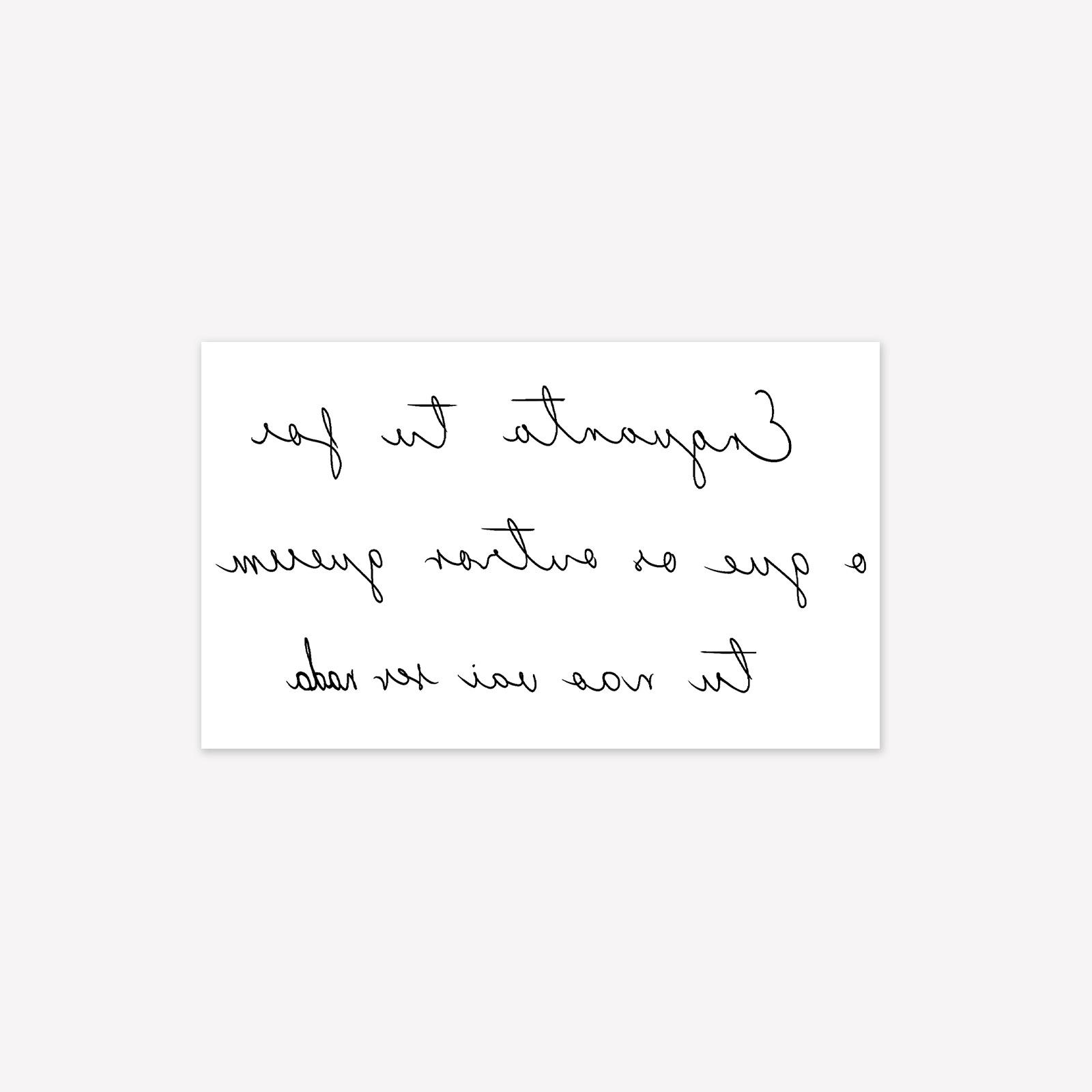 Simple Personality, Small Fresh Patterns, Handwritten English Sentences, Clavicle Waist And Abdomen Tattoo Stickers 15*9CM
Simple Personality, Small Fresh Patterns, Handwritten English Sentences, Clavicle Waist And Abdomen Tattoo Stickers 15*9CM