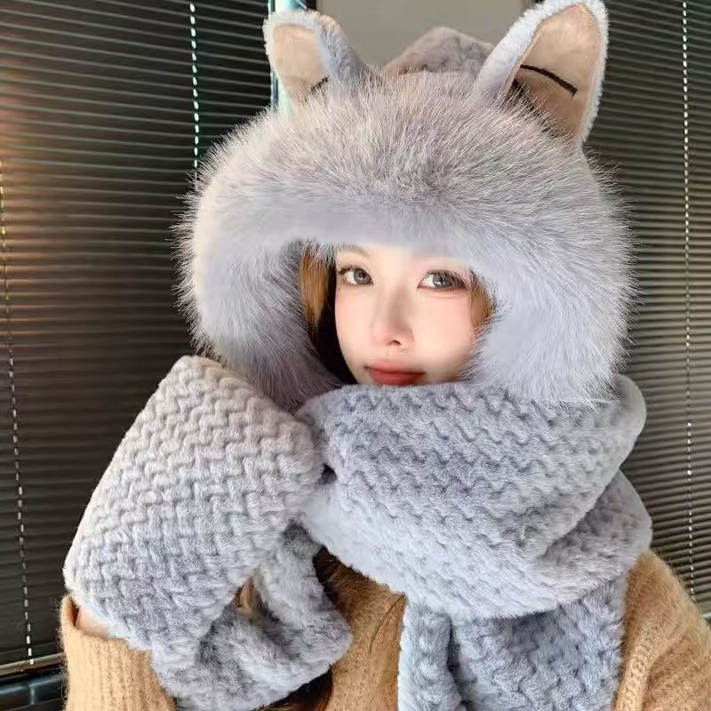 Женская зимняя новая шапка, шарф, перчатки интегрированная велосипедная теплая утолщенная цельная шапка, студенческий шарф набор из трех предметов
Женская зимняя новая шапка, шарф, перчатки интегрированная велосипедная теплая утолщенная цельная шапка, студенческий шарф набор из трех предметов