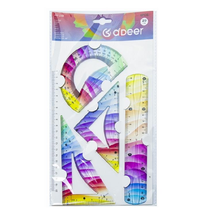 Plastic Ruler With Flexible Straight Functions Bright Multicolor Design For Art Students Office Workers
Plastic Ruler With Flexible Straight Functions Bright Multicolor Design For Art Students Office Workers