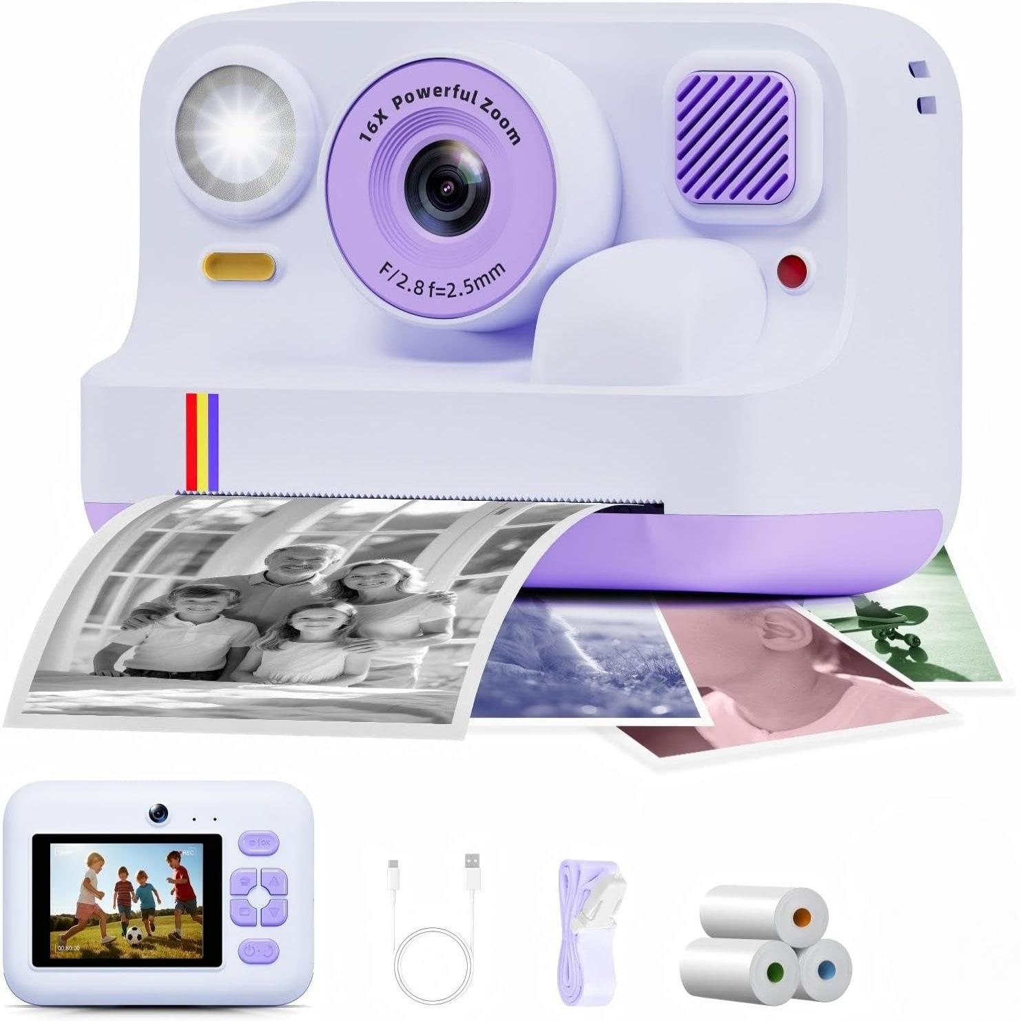 Kids Instant Print Camera, Dual Camera Bluetooth Photo Printer, Multiple Colors Available, Birthday Gift for Girls, Instant Mobile Printing, Fun фіолетовий
Kids Instant Print Camera, Dual Camera Bluetooth Photo Printer, Multiple Colors Available, Birthday Gift for Girls, Instant Mobile Printing, Fun фіолетовий