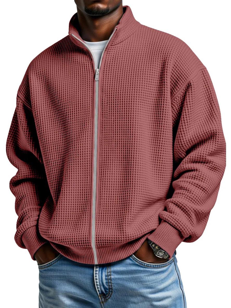 Men s Vintage Solid Color Waffle Knit Stand Collar Zipper Jacket (2026 Collection) M красный
Men s Vintage Solid Color Waffle Knit Stand Collar Zipper Jacket (2026 Collection) M красный