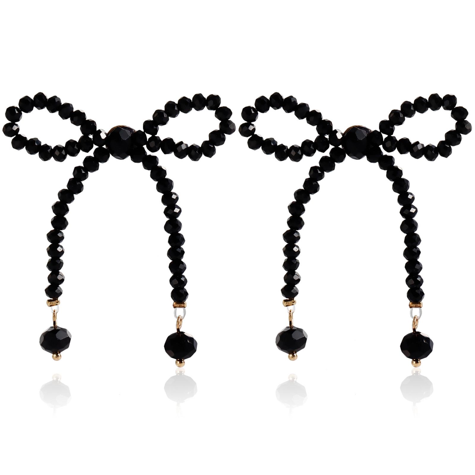 Серьги-бантики из хрустальных бусин ручной работы, винтажные серьги-подвески с бабочками, серьги-гвоздики для женщин, девушек, для вечеринок чёрный
Серьги-бантики из хрустальных бусин ручной работы, винтажные серьги-подвески с бабочками, серьги-гвоздики для женщин, девушек, для вечеринок чёрный