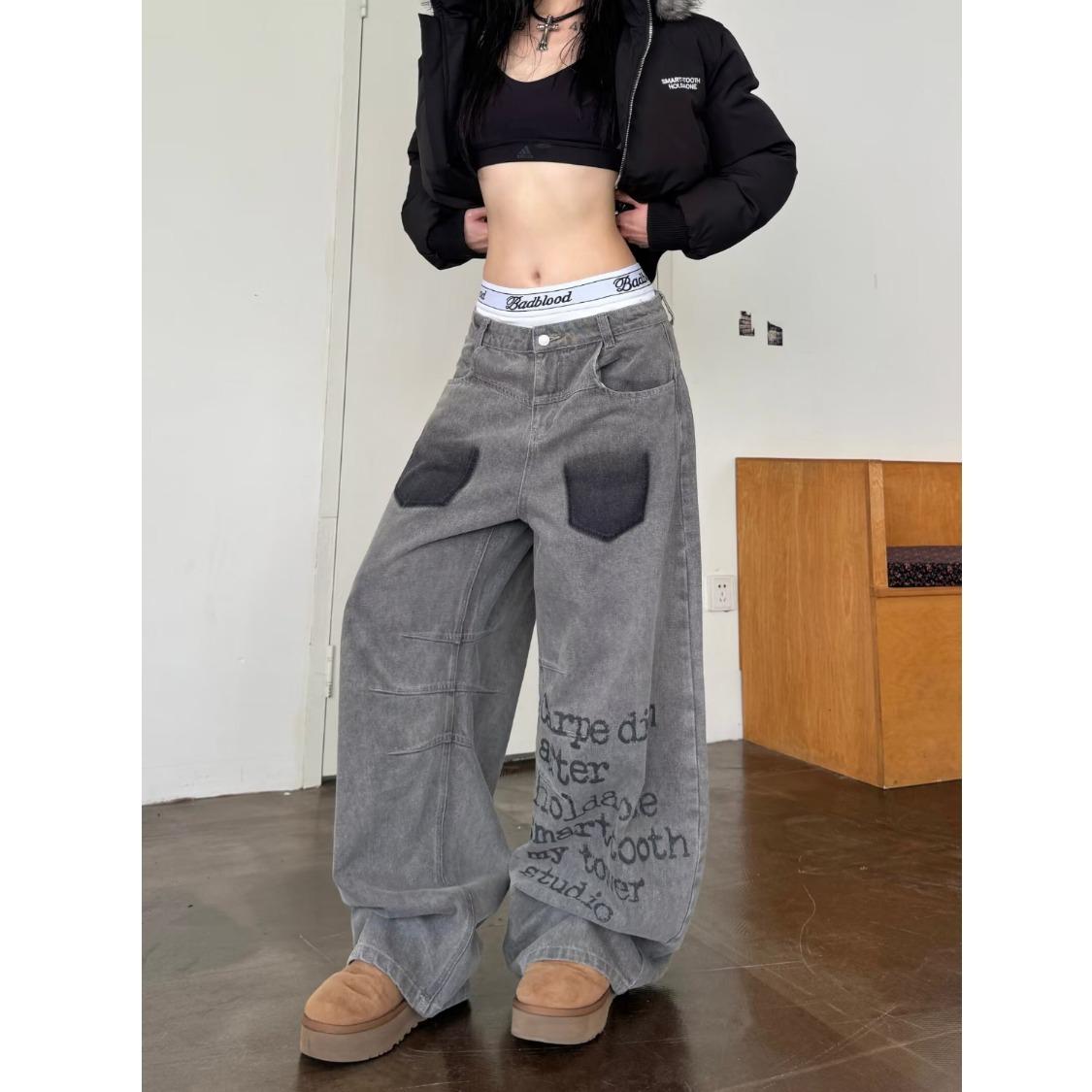 Vintage High Street Wide-Leg Jeans - Retro Washed, Letter Print, Loose Fit for Teens Medium серый/древесный уголь
Vintage High Street Wide-Leg Jeans - Retro Washed, Letter Print, Loose Fit for Teens Medium серый/древесный уголь