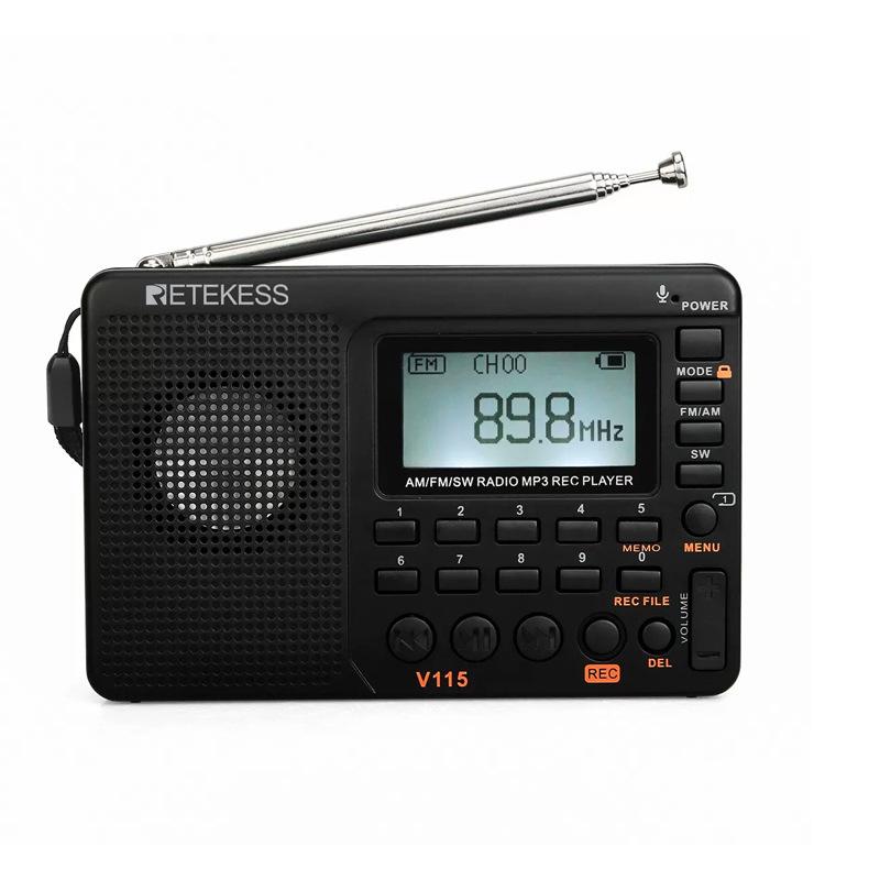 V115 Radio FM AM SW Radio Portable Rechargeable Multilingual Radio For Christmas Gift Full Wave USB Recorder Built-In Speaker чорний
V115 Radio FM AM SW Radio Portable Rechargeable Multilingual Radio For Christmas Gift Full Wave USB Recorder Built-In Speaker чорний