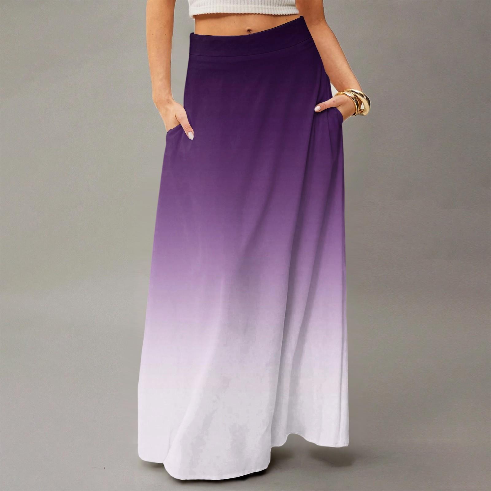 Женское струящееся платье макси, обычная повседневная летняя юбка в стиле бохо L