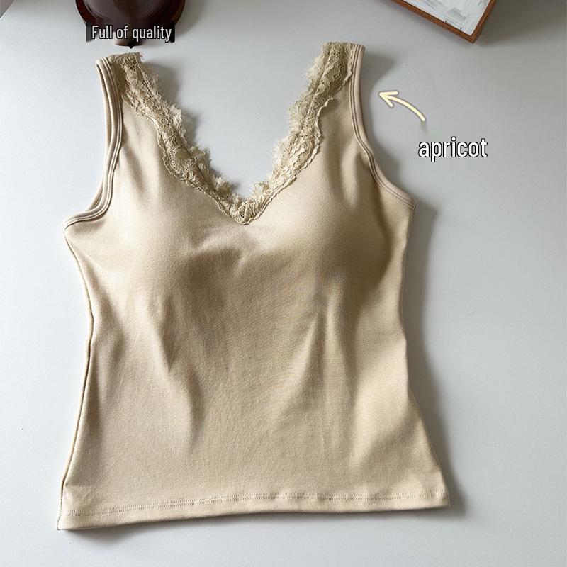 Spring/Summer Casual V-neck Lace Camisole – Beautiful Back, Slimming & Comfortable Home/Outer Wear, with Fixed Cups, Solid Color for Women One Size (Suitable for 80-130 Jin) абрикосовый
Spring/Summer Casual V-neck Lace Camisole – Beautiful Back, Slimming & Comfortable Home/Outer Wear, with Fixed Cups, Solid Color for Women One Size (Suitable for 80-130 Jin) абрикосовый