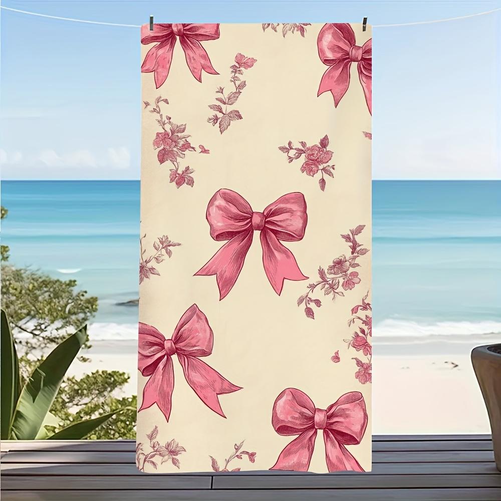 Extra Large Quick-Dry Beach Towel Light Pink Floral with Bows Large Bath Towel for Pool Spa Wedding Decor Soft Lightweight W30*H60(CM)
Extra Large Quick-Dry Beach Towel Light Pink Floral with Bows Large Bath Towel for Pool Spa Wedding Decor Soft Lightweight W30*H60(CM)