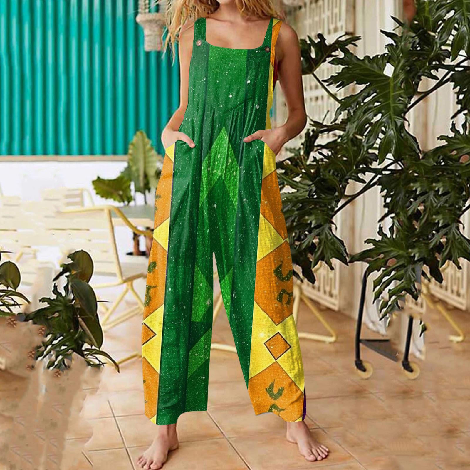 Womens Casual Overalls Jumpsuits Adjustable Straps Sleeveless Carnival Print Comfy Rompers With Pocket XL жовтий
Womens Casual Overalls Jumpsuits Adjustable Straps Sleeveless Carnival Print Comfy Rompers With Pocket XL жовтий