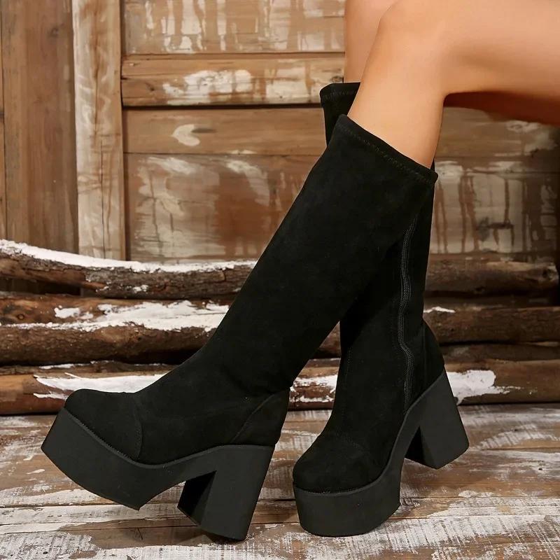 Fashion Shoes Female 2024 Fashion Side Zipper Women s Boots Winter Round Toe Suede Solid High Tube Platform Chunky Heels Women s Boots 35 чёрный
Fashion Shoes Female 2024 Fashion Side Zipper Women s Boots Winter Round Toe Suede Solid High Tube Platform Chunky Heels Women s Boots 35 чёрный