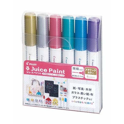 Pilot Water Based Pigment Marker Juice Paint Extra Fine Metallic Color 6 Color Set SJP-120EF-6CM
Pilot Water Based Pigment Marker Juice Paint Extra Fine Metallic Color 6 Color Set SJP-120EF-6CM