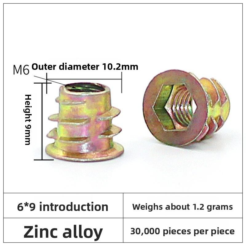 Zinc alloy trapezoidal nut, furniture nut, nut with washer, internal and external thread nut, solid wood pre-embedded nut
Zinc alloy trapezoidal nut, furniture nut, nut with washer, internal and external thread nut, solid wood pre-embedded nut