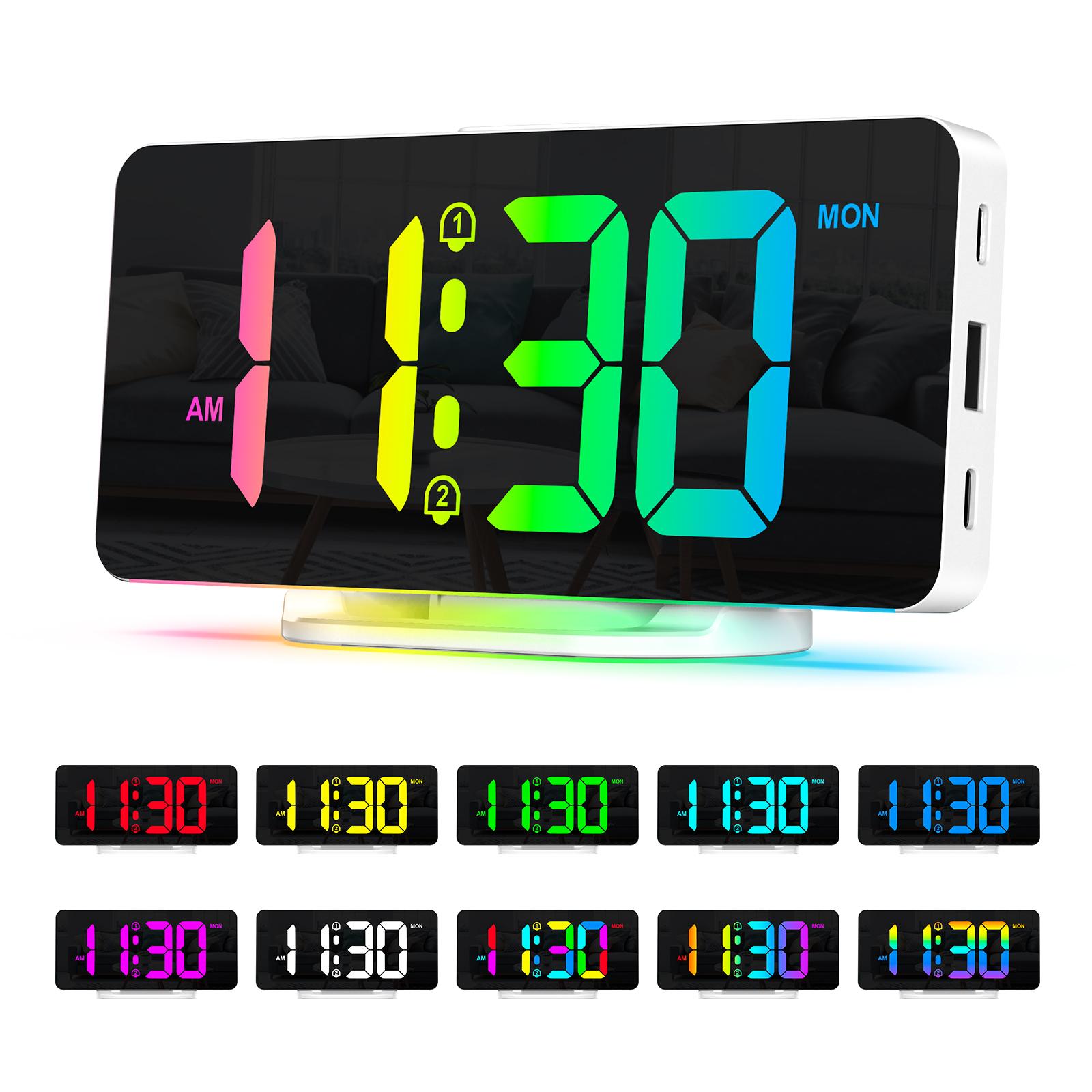 ORIA Digital Alarm Clock RGB LED Digital Clocks Colorful Clocks With Atmosphere Night Light for Home Office Best Gifts белый
ORIA Digital Alarm Clock RGB LED Digital Clocks Colorful Clocks With Atmosphere Night Light for Home Office Best Gifts белый