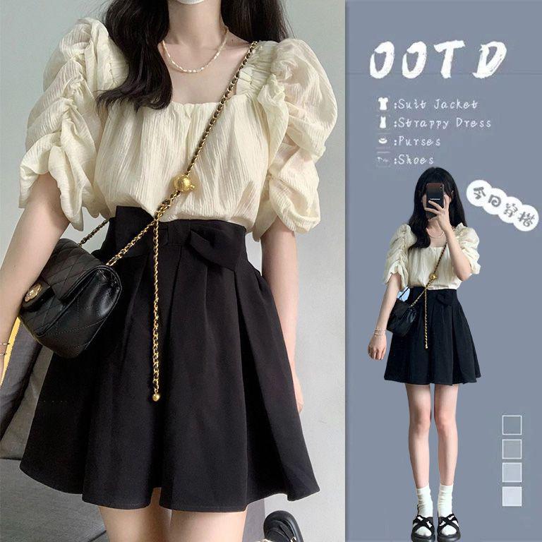 Chic French Style Two-Piece Set: Square Neck Shirt + High-Waist Pleated Skirt for Trendy Summer Elegance S (recommended weight: 80-100 jin)
Chic French Style Two-Piece Set: Square Neck Shirt + High-Waist Pleated Skirt for Trendy Summer Elegance S (recommended weight: 80-100 jin)