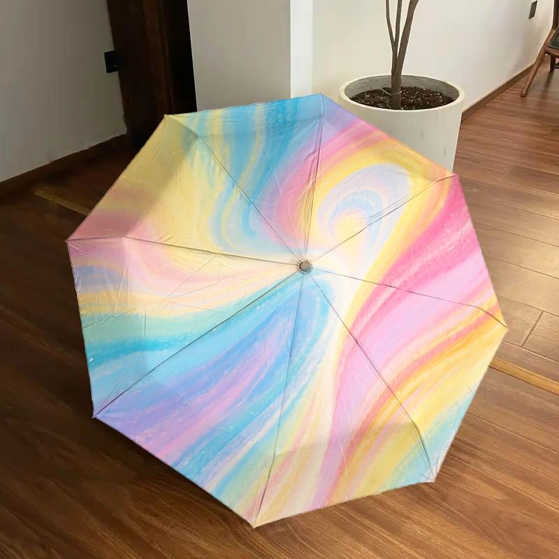 Rainbow Swirl Automatic Opening Folding Umbrella Portable 3 Fold Design with Iron Frame for Outdoor Use, Perfect Gift for Fans, Travelers, D
Rainbow Swirl Automatic Opening Folding Umbrella Portable 3 Fold Design with Iron Frame for Outdoor Use, Perfect Gift for Fans, Travelers, D