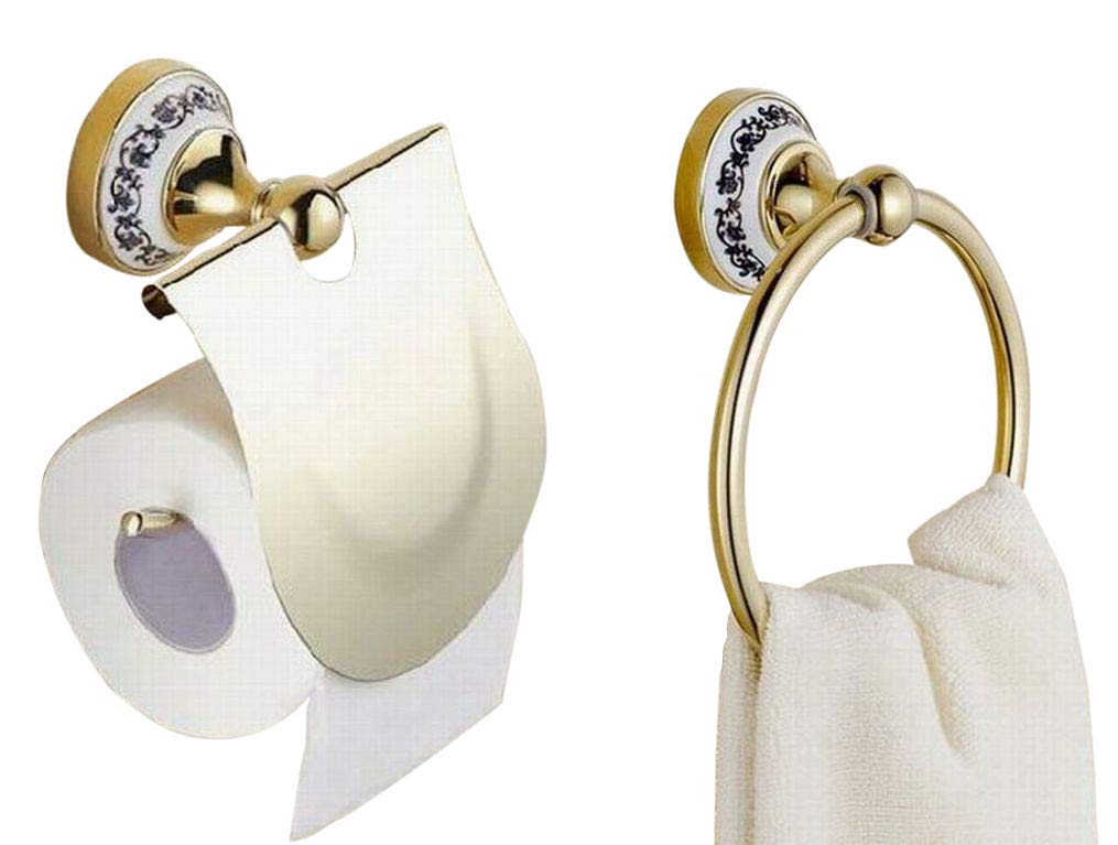 European-style toilet paper holder and towel rack set, stylish and beautiful, European-style interior and bathroom accessories (gold)
European-style toilet paper holder and towel rack set, stylish and beautiful, European-style interior and bathroom accessories (gold)