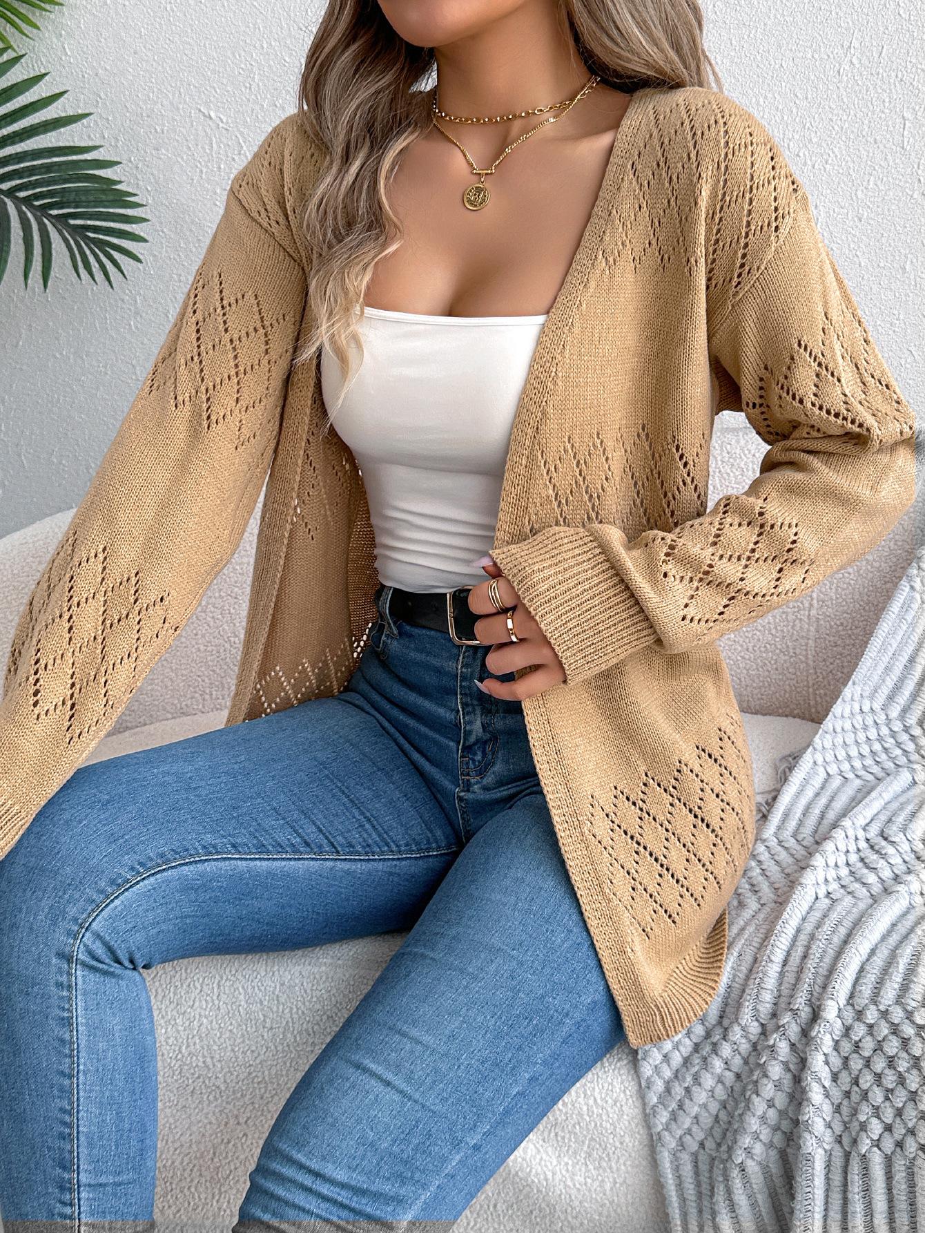 women s Solid Hollow Out Lantern Long Sleeve Open Front Knit Cardigan Mid Length Sweater Coat S хаки
women s Solid Hollow Out Lantern Long Sleeve Open Front Knit Cardigan Mid Length Sweater Coat S хаки