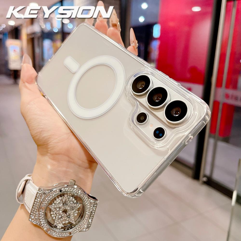 KEYSION Crystal HD Transparent for Magsafe Magnetic Wireless Charge Case for Samsung S26 Ultra 5G S26+ TPU+PC Shockproof Back Cover for Galaxy S26 Ultra чистий
KEYSION Crystal HD Transparent for Magsafe Magnetic Wireless Charge Case for Samsung S26 Ultra 5G S26+ TPU+PC Shockproof Back Cover for Galaxy S26 Ultra чистий